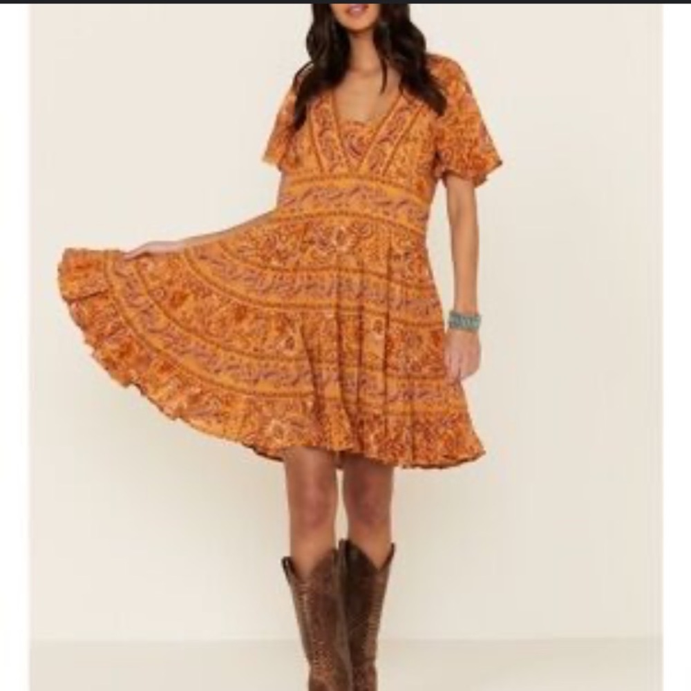 Bila Vibrant Orange Western Dress